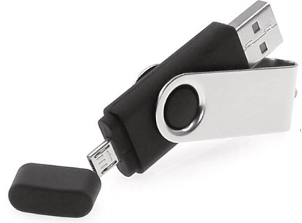 Memoria USB de metal y plástico con puerto otg